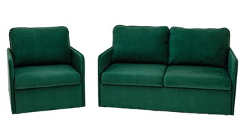 Комплект мебели Амира зеленый диван + кресло в Рязани