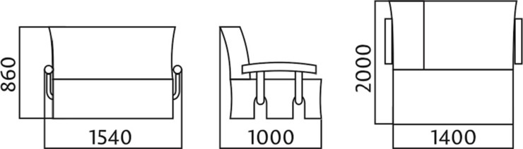 Прямой диван Аккордеон с боковинами, спальное место 1400 в Рязани - изображение 4