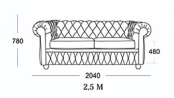 Прямой диван Честер 2,5М (седафлекс) в Рязани - предосмотр 16
