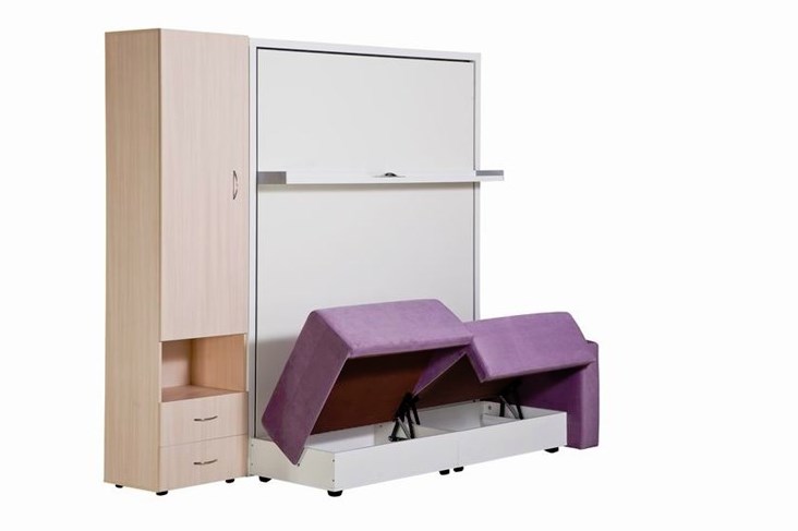 Диван Кровать-трансформер Smart (ШЛ+КД 1400+ШП), 2 шкафа, без подлокотников в Рязани - изображение 4