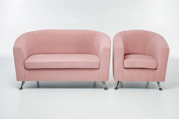 Комплект мебели Брамс  цвет розовый диван 2Д + кресло в Рязани