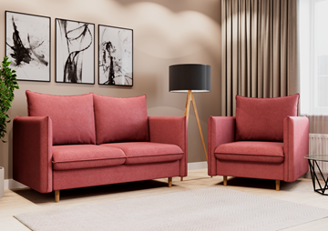 Комплект мебели диван и кресло Гримма коралл в Рязани