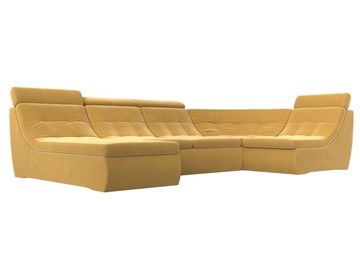 Модульный П-образный диван Холидей люкс, Желтый (микровельвет) в Рязани