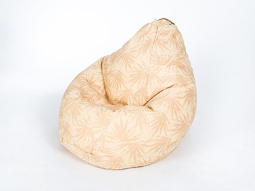 Кресло-мешок Груша большое, жаккард, бежевые листья в Рязани