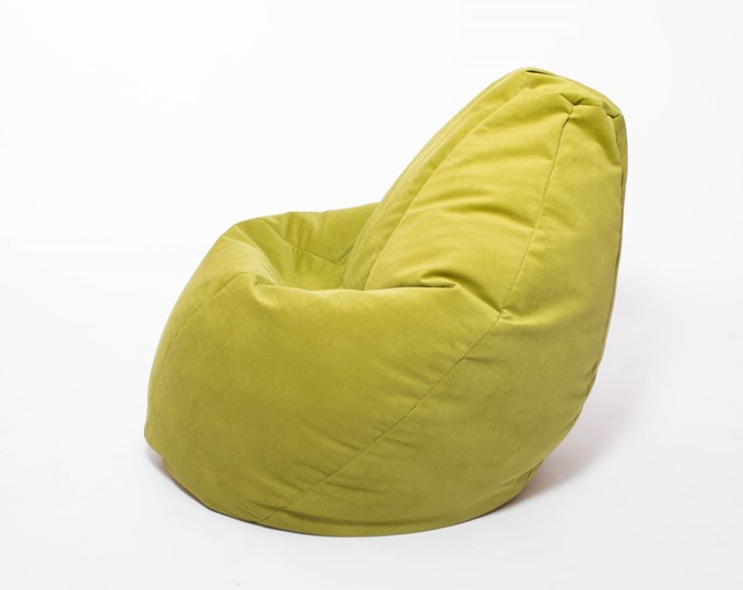 Кресло-мешок Груша малое, велюр однотон, травянное в Рязани - изображение 2