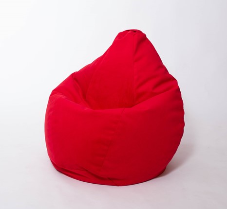 Кресло-мешок Груша большое, велюр однотон, красное в Рязани - изображение