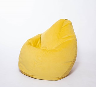 Кресло-мешок Груша большое, велюр однотон, лимонное в Рязани