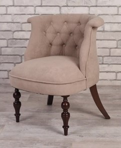 Кресло Бархат (темно-бежевый/темно-коричневый) в Рязани