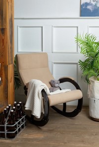 Кресло-качалка в гостиную Корсика, ткань Amigo Beige 34-Т-AB в Рязани - предосмотр 8