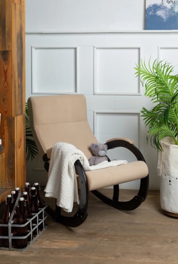 Кресло-качалка в гостиную Корсика, ткань Amigo Beige 34-Т-AB в Рязани - изображение 8
