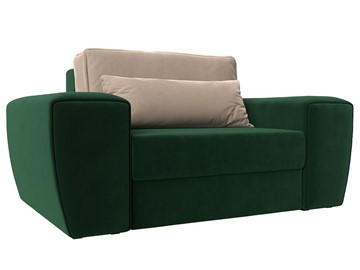 Кресло в гостиную Лига-008, Зеленый\Бежевый (велюр) НПБ в Рязани