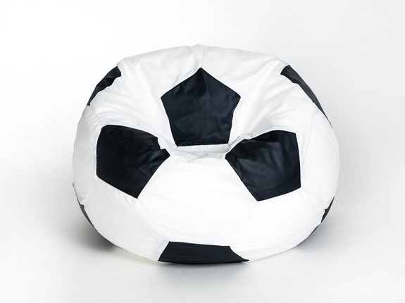 Кресло-мешок Мяч малый, бело-черный в Рязани - изображение
