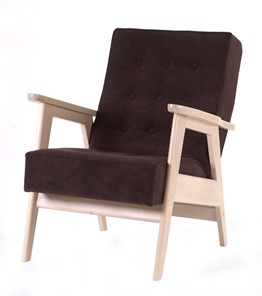 Кресло Ретро (беленый дуб / RS 32 - коричневый) в Рязани - предосмотр