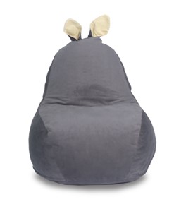 Кресло-мешок Зайка (короткие уши), тёмно-серый в Рязани - предосмотр