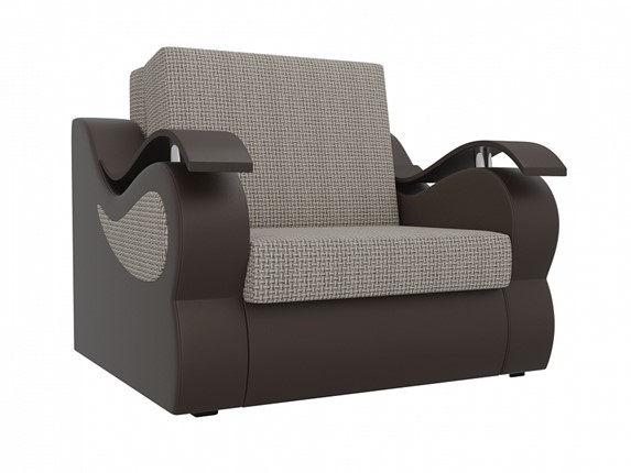 Кресло-кровать Меркурий (60), Корфу 02 (рогожка)/черный (экокожа) в Рязани - изображение