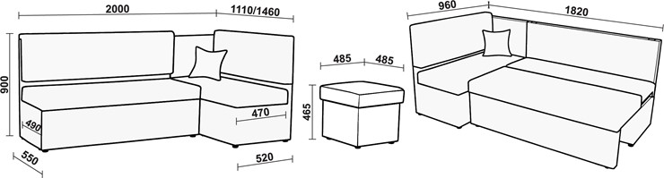 Кухонный угловой диван Нео КМ 3 с механизмом 2000*1110 в Рязани - изображение 20