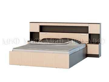 Двуспальная кровать Бася 1600 с надстройкой и с тумбами в Рязани