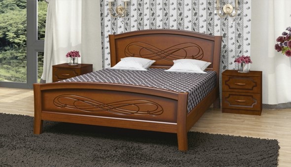Кровать Карина-16 (Орех) 140х200 в Рязани - изображение