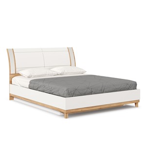 Спальная кровать Бари 1600 с подъёмным механизмом Дуб Золотой/Белый ЛД 698.220 в Рязани