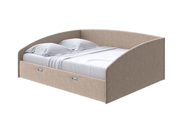 Спальная кровать Bono 160х200, Флок (Бентлей Какао) в Рязани