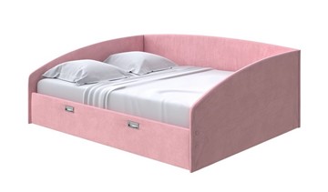 Кровать в спальню Bono 160х200, Велюр (Casa Жемчужно-розовый) в Рязани
