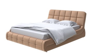 Кровать в спальню Corso-6 140x200, Экокожа (Бронзовый перламутр) в Рязани