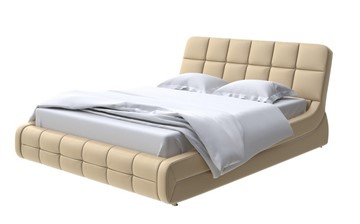 Двуспальная кровать Corso-6 140x200, Экокожа (Золотой перламутр) в Рязани