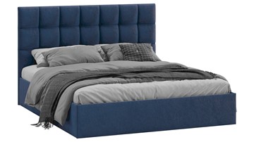 Двуспальная кровать Эмбер тип 1 (Микровелюр Wellmart Blue) в Рязани