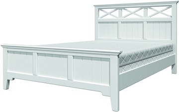 Кровать двуспальная Грация-5 с белым карнизом (Белый Античный) 160х200 в Рязани