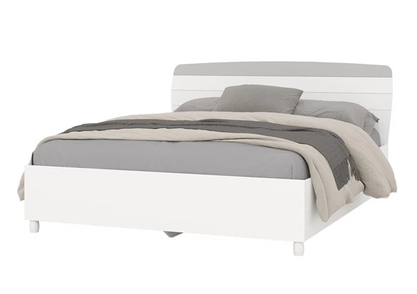 Кровать Милана 1600 (4-22906бел\серый) в Рязани - изображение