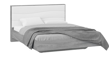 Кровать двуспальная Миранда тип 1 (Дуб Гамильтон/Белый глянец) в Рязани