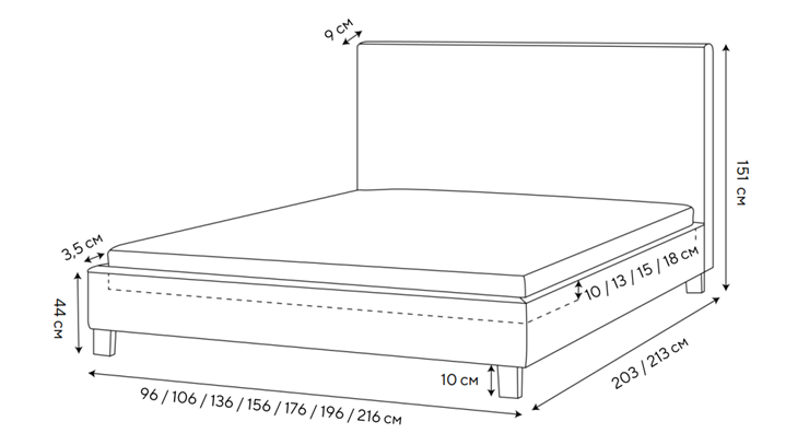 Спальная кровать Rhomby 160х200, Рогожка (Тетра Бежевый) в Рязани - изображение 1