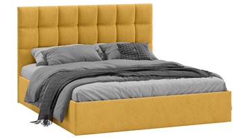 Двуспальная кровать с подъемным механизмом Эмбер (Микровелюр Wellmart Yellow) в Рязани