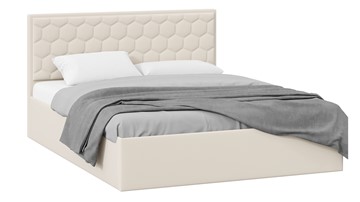 Кровать двуспальная с подъемным механизмом Порто (Велюр Confetti Cream) без заглушины в Рязани