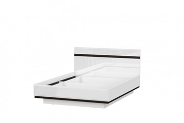 Двуспальная кровать Соло универсальная 1,6х2,0, белый/белый глянец/венге в Рязани