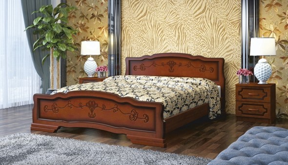 Кровать Карина-6 (Орех) 160х200 в Рязани - изображение