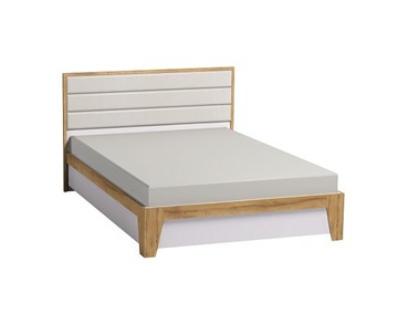 Кровать двуспальная Айрис 306 1800 с гибкими ламелями металл, Белый-Дуб золотистый в Рязани