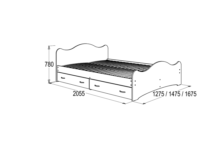 Кровать односпальная 6 с ящиками, 90х200 Млечный дуб с основанием в Рязани - изображение 1