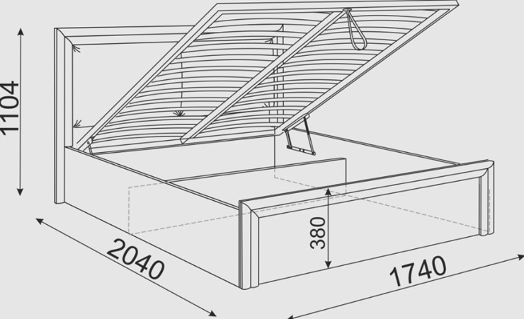 Кровать с механизмом двуспальная Глэдис М32 (Шимо светлый/Белый текстурный) в Рязани - изображение 2
