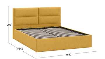 Кровать с подъемным механизмом Глосс Тип 1 (Микровелюр Wellmart Yellow) в Рязани - предосмотр 1