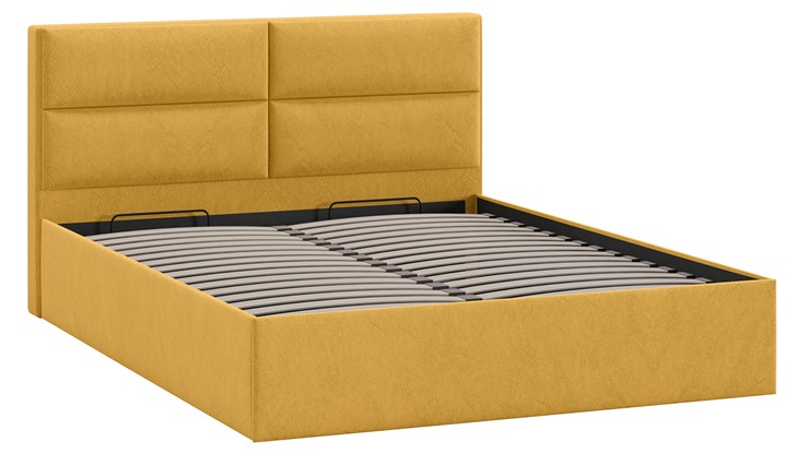 Кровать с подъемным механизмом Глосс Тип 1 (Микровелюр Wellmart Yellow) в Рязани - изображение 2
