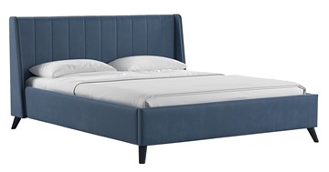 Кровать с подъемным механизмом Мелисса 180,арт. Тори 83 велюр (серо-синий) + кроватное дно в Рязани