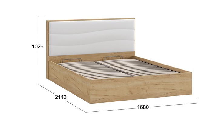 Кровать с механизмом двуспальная Миранда тип 1 (Дуб крафт золотой/Белый глянец) в Рязани - изображение 1