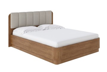 Кровать с механизмом 2-спальная Wood Home 2 160х200, Микрофибра (Антик (сосна) с брашированием/Diva Нюд) в Рязани