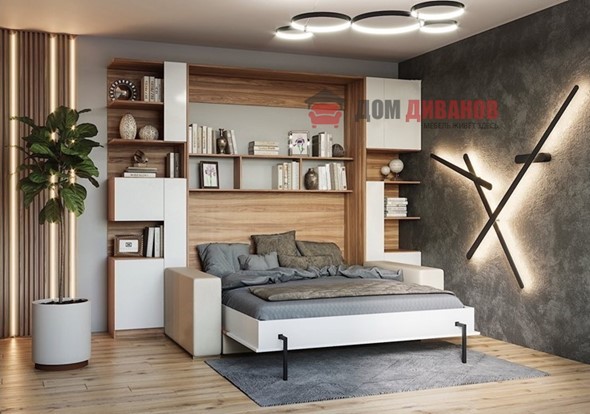 Кровать-шкаф с диваном Дина, 1400х2000 в Рязани - изображение
