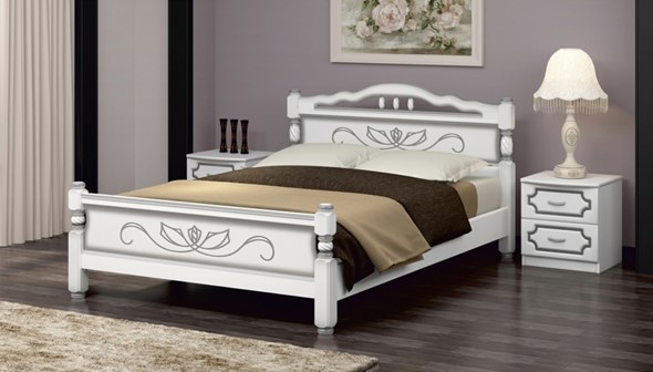 Кровать Карина-5 (Белый Жемчуг) 90х200 в Рязани - изображение