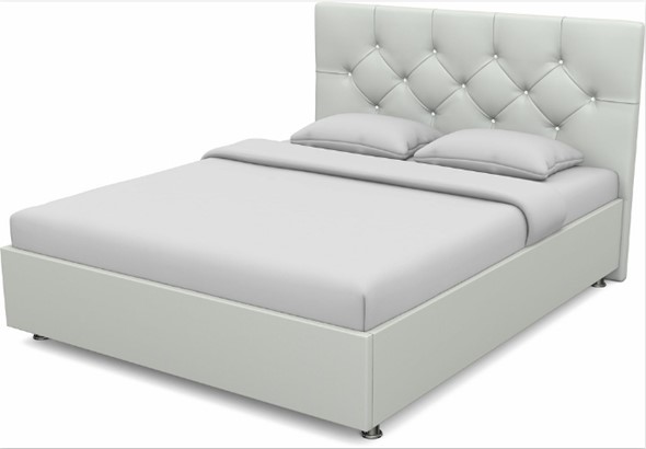 Спальная кровать Моника 1400 с основанием (Nitro White) в Рязани - изображение