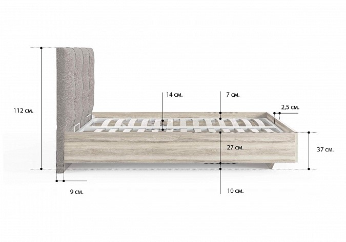 Кровать с механизмом Victoria (ясень анкор) 140х200 в Рязани - изображение 1