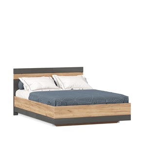 Спальная кровать Фиджи 1400 с подъемным механизмом ЛД 659.075, Дуб золотой/Антрацит в Рязани