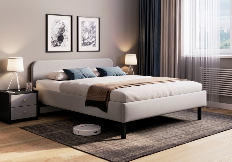 Спальная кровать Hanna 160х200 с основанием (Багама серый) в Рязани - изображение 2